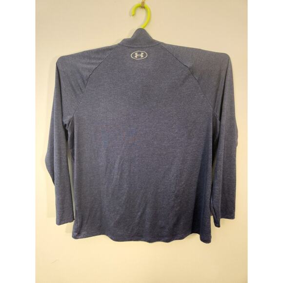Under Armour Sweater Mens Large Blue Heatgear Loose 1/4 Zip Athleisure Pullover - Picture 3 of 11